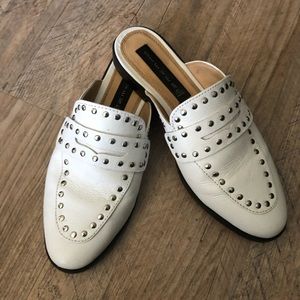 Steven by Steve Madden white leather mule